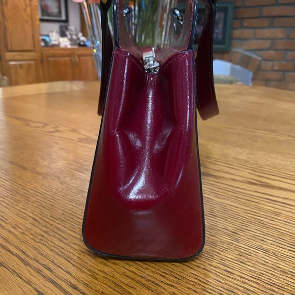 Monsac Original, Leather Handbag, Metal Feet, Red Leather, Beautiful, Dust Bag - Picture 10 of 15